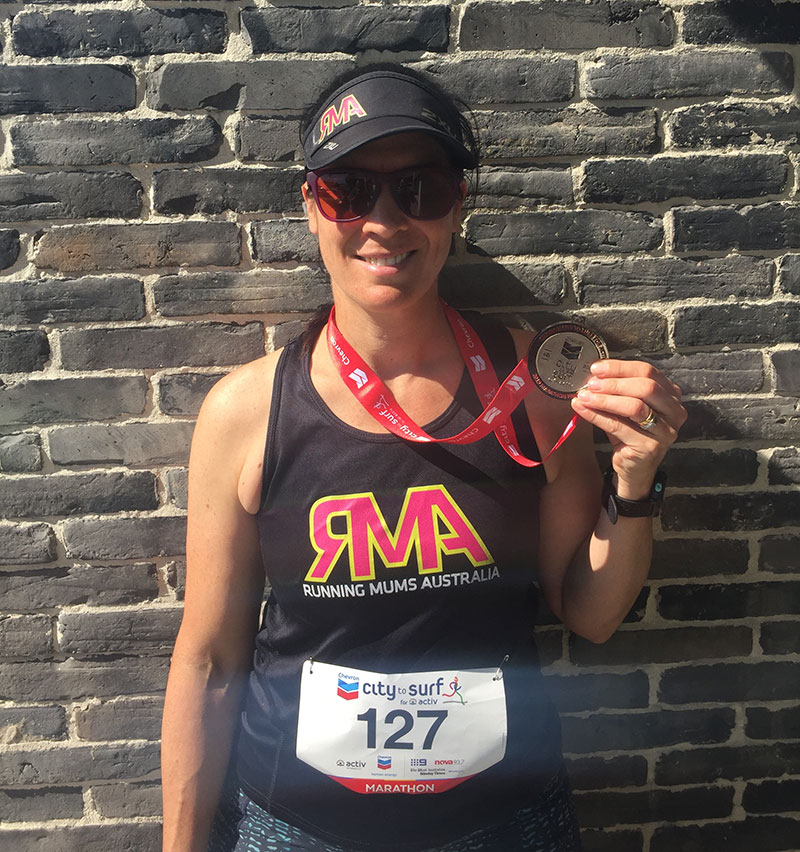 Natalee Cunningham completed her first Marathon at City to Surf in August.