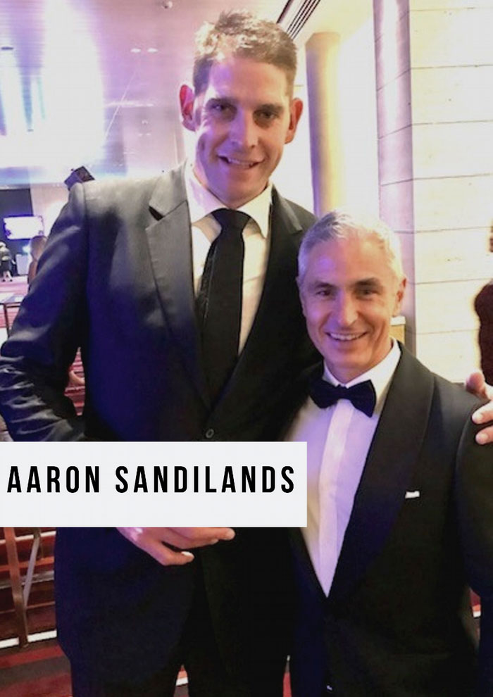 Aaron Sandilands with Darryn Sargant at the Doig Medal Awards.